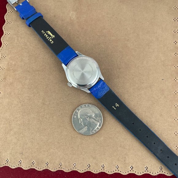 Vintage Silver Tone Eddie Bauer Watch New Blue 8 Inch Strap - Picture 7 of 7